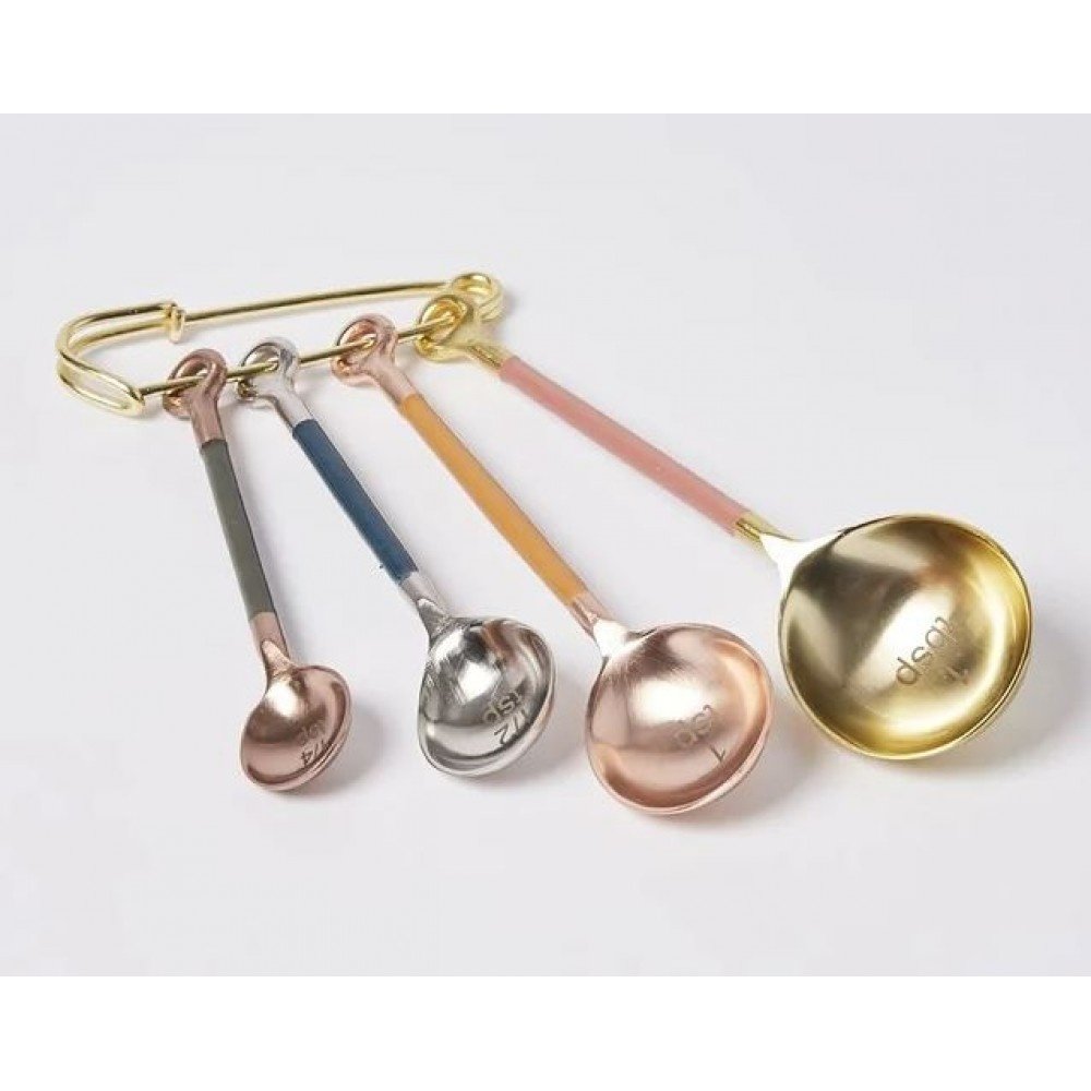 Mixed Metallic Measuring Spoons Set of Four